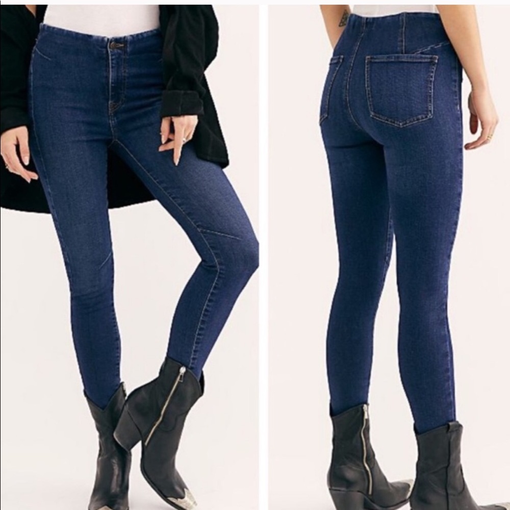 Free People Miles Away Dark Blue Skinny Jeans - Picture 13 of 13